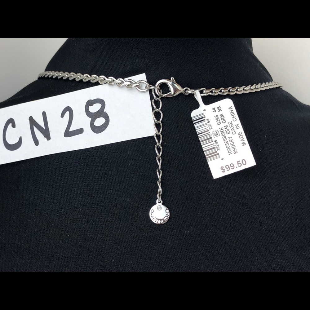 Charter Club Emerald Green & Crystal Necklace 17" - Picture 2 of 3
